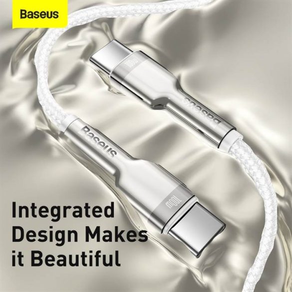 BASEUS Kábel C type-c type C PD100W Power Delivery Cafule Metal Cable Catjk-C02 1 méter fehér