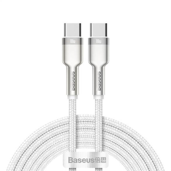 BASEUS kábel C típus a type-c PD100W Power Delivery Cafule Metal Cable Catjk-D02 2 méter White