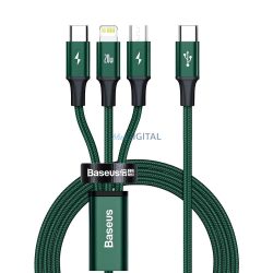   Baseus Rapid Type-C - microUSB/Lightning/Type-C kábel 20W 1.5m - zöld