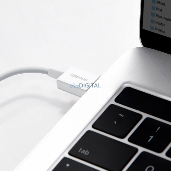 BASEUS USB kábel A és Apple Lightning 8-pin 2,4A Superior Series györstöltés CALYS-02 0,25 méter fehér