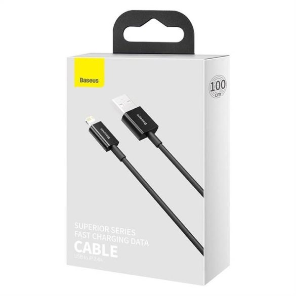 BASEUS CABLEL USB Apple Lightning 8-pin 2,4A Superior sorozat Gyors töltő Calys-A01 1 méter fekete