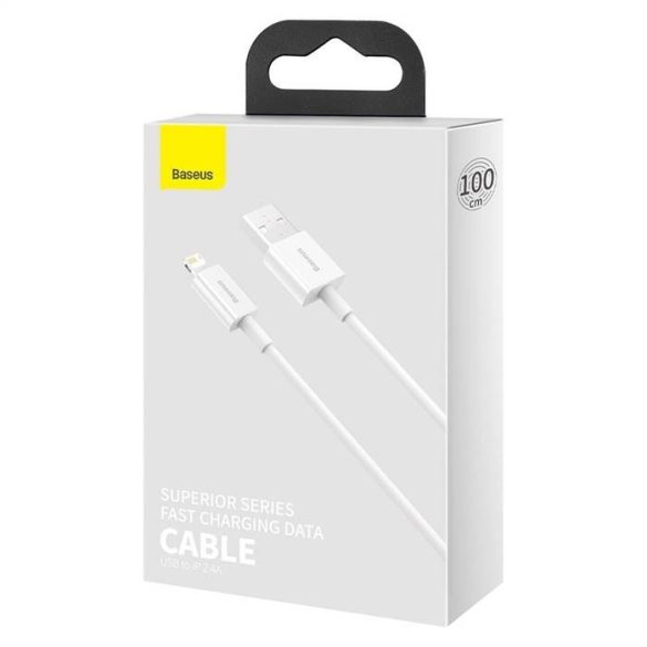 BASEUS CABLEL USB Apple Lightning 8-PIN 2,4A Superior sorozat Gyors töltő Calys-A02 1 méter fehér