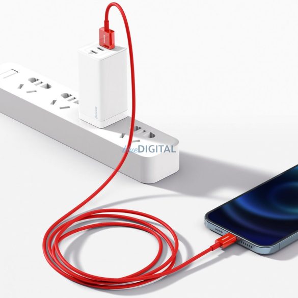 BASEUS USB kábel A és Apple Lightning 8-pin 2,4A Superior gyorstöltés CALYS-A09 1m piros