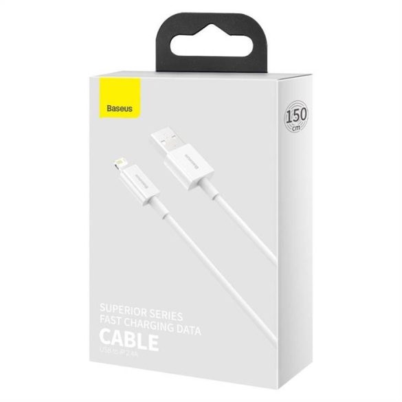 BASEUS CABLEL USB Apple Lightning 8-pin 2,4a Superior sorozat Gyors töltő Calys-B02 1,5 méter fehér