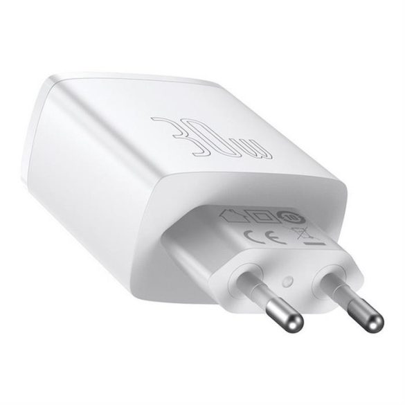 BASEUS töltő 2x USB + Type-C kompakt tápegység 30W fekete CCXJ-E01