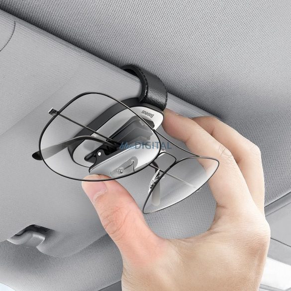 Baseus autós tartó szemüveg rögzítő bőr Platnium ezüst Acyjn-B0s