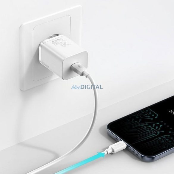 Baseus CCSUP-B02 Super Si hálózati töltő 1xUSB-C csatlakozással 20W PD QC3.0 - fehér