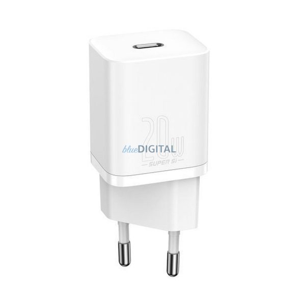 Baseus CCSUP-B02 Super Si hálózati töltő 1xUSB-C csatlakozással 20W PD QC3.0 - fehér