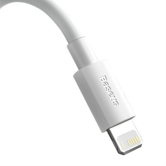 BASEUS CABLEL USB Apple Lightning 8-pin 2,4a egyszerű bölcsesség Tzcalzj-02 1,5 méteres fehér 2 db készletben