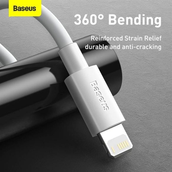 BASEUS CABLEL USB Apple Lightning 8-pin 2,4a egyszerű bölcsesség Tzcalzj-02 1,5 méteres fehér 2 db készletben