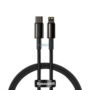 BASEUS kábel Type-C Apple Lightning 8-pin PD20W Tungsten arany CATLWJ-01 1 méter fekete