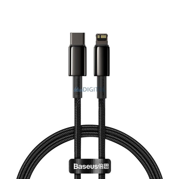 BASEUS kábel Type-C Apple Lightning 8-pin PD20W Tungsten arany CATLWJ-01 1 méter fekete