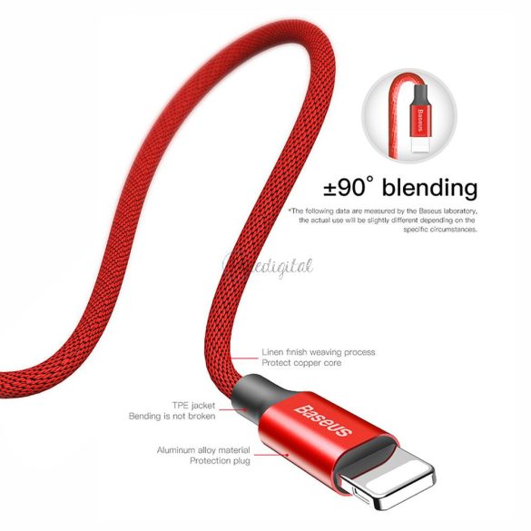 Baseus kábel USB-O Apple  lightning 8-pin 2A YVIEN CALYW-A09 1,8M RED