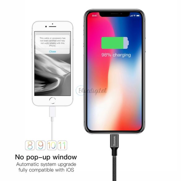 Baseus kábel usb-o Apple  lightning 8-pin 2a yvien calyw-a01 1,8m fekete