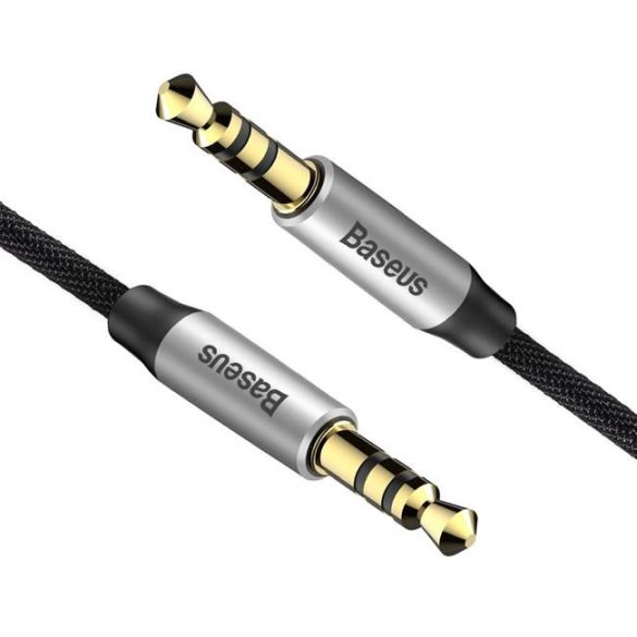 BASEUS Yiven Audio kábel Jack 3.5 apa hang M30 1,5M ezüst + fekete CAM30-CS1