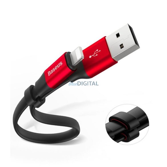 Baseus Nimble USB-A - Lightning kábel 2A 0.23 m - fekete-piros