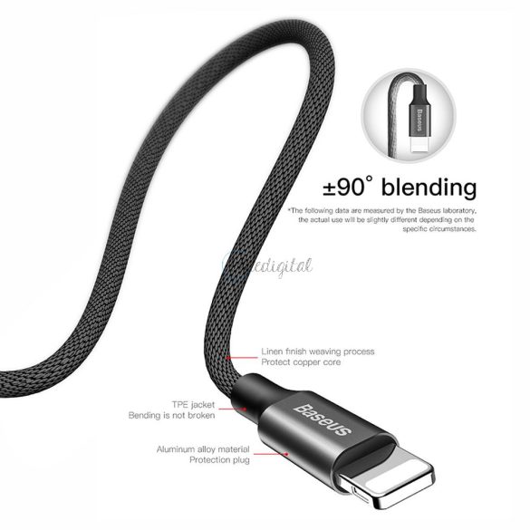 Baseus Cable USB Apple Lightning 8-Pin 1,5a yvien calyw-c01 3m fekete