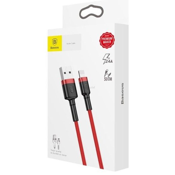 Baseus Cable USB Apple lightning 8-pin 2,4a kaufe calklf-a09 0,5 m vörös-piros