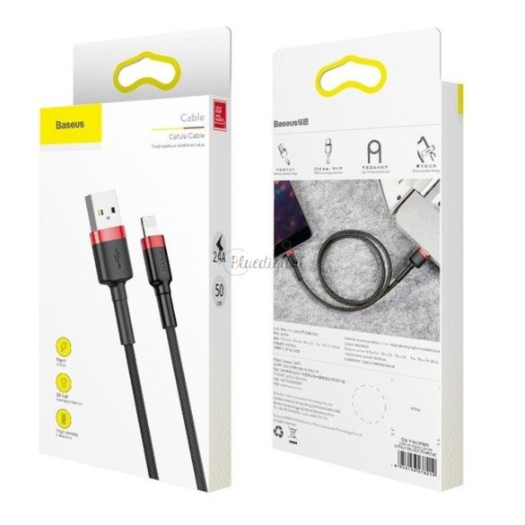 Baseus Cable USB Apple lightning 8-pin 2,4a Cafule calklf-a19 0,5 m vörös-fekete