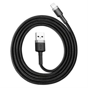 BASEUS cafule kábel USB iPhone Lightning 8 pin 2.4a 1M szürke + fekete CALKLF-BG1