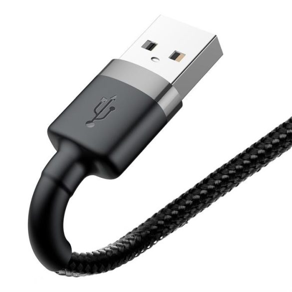 BASEUS cafule kábel USB iPhone Lightning 8 pin 2.4a 1M szürke + fekete CALKLF-BG1