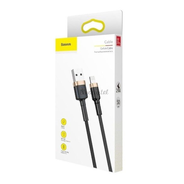 Baseus Cable USB Apple lightning 8-pin 2,4a Cafule calklf-bv1 1m aranyfekete