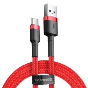 BASEUS kábel Type-c USB 3A 1 méter Red-Red CATKLF-B09