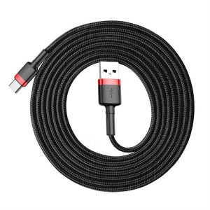 BASEUS kábel Cafule Type-C USB-C 2A 2M piros + fekete CATKLF-C91