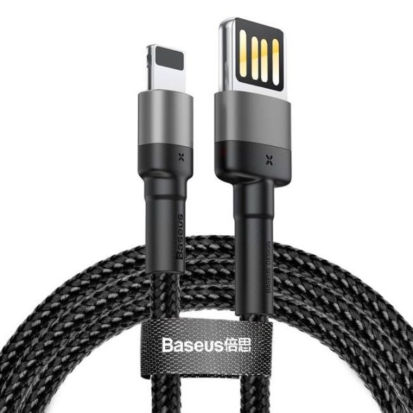 BASEUS kábel Cafule iPhone Lightning 8 pin 2,4a 1M szürke + fekete CALKLF-GG1