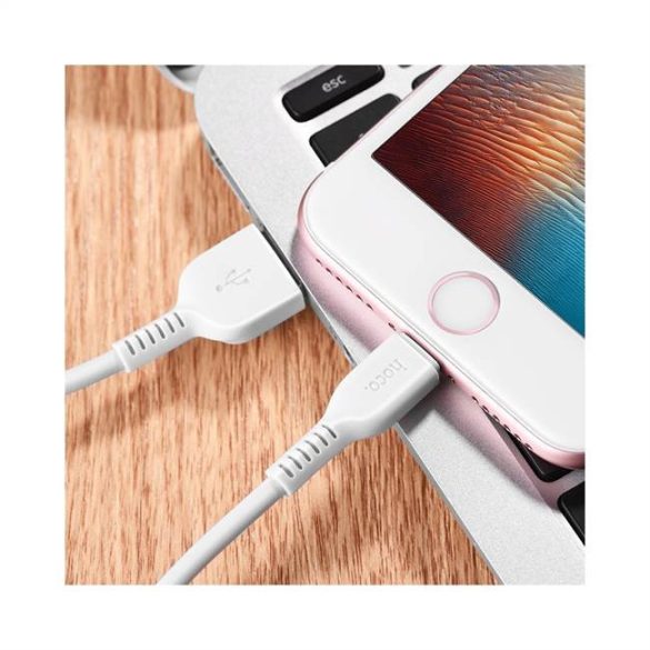 HOCO X13 Easy charged iPhone Lightning 8-pólusú töltőkábel fehér 1 méter