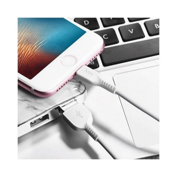 HOCO X13 Easy charged iPhone Lightning 8-pólusú töltőkábel fehér 1 méter
