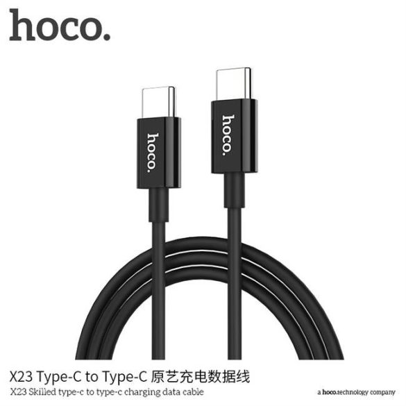 HOCO kábel Type-c - Type C Képzett Power Delivery töltőkábel X23 fekete