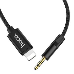 HOCO kábel audio AUX Jack 3,5mm hogy Lightninng 8-tűs UPA13 fekete