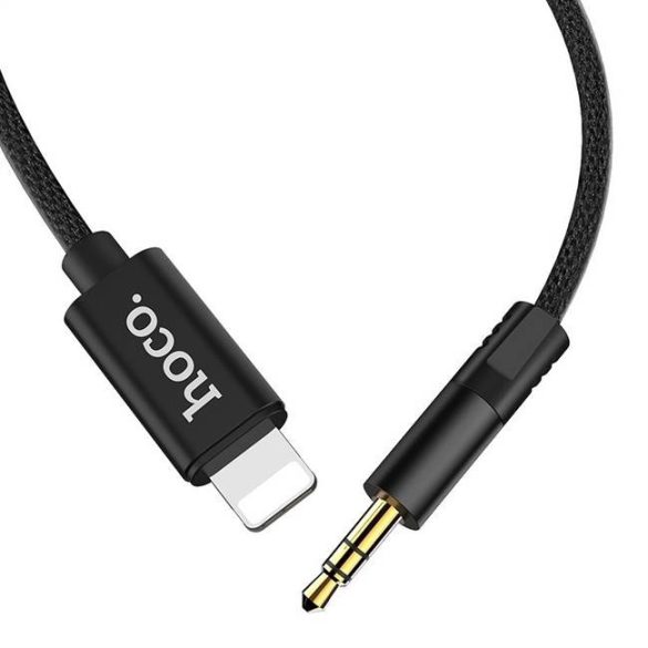 HOCO kábel audio AUX Jack 3,5mm hogy Lightninng 8-tűs UPA13 fekete