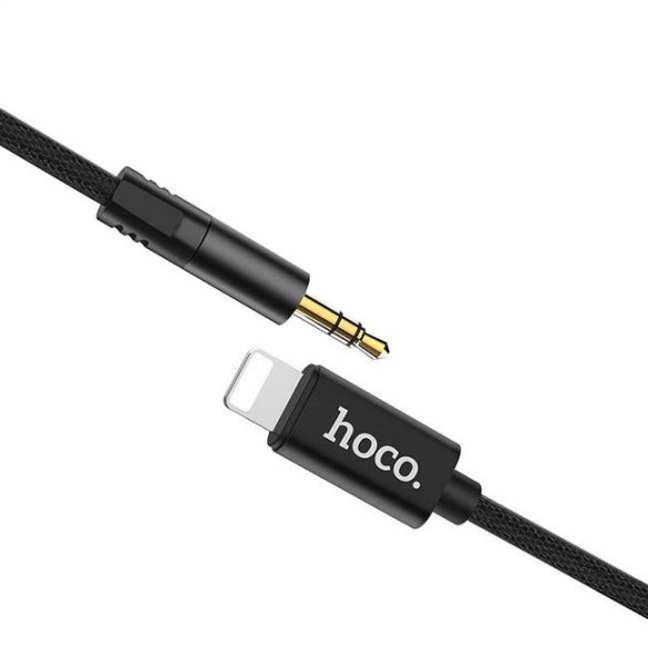 HOCO kábel audio AUX Jack 3,5mm hogy Lightninng 8-tűs UPA13 fekete