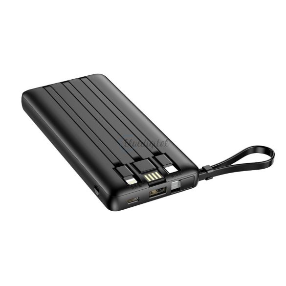 Power Bank Veger C10 - 10 000MAH (Micro + Typ C + lightning 8 -PIN) Fekete