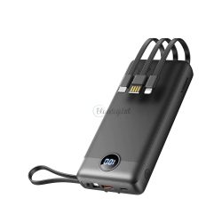   Power Bank Veger C20 - 20 000MAH (Micro + Typ C + lightning 8 -PIN) Fekete