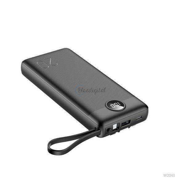 Power Bank Veger C20 - 20 000MAH (Micro + Typ C + lightning 8 -PIN) Fekete