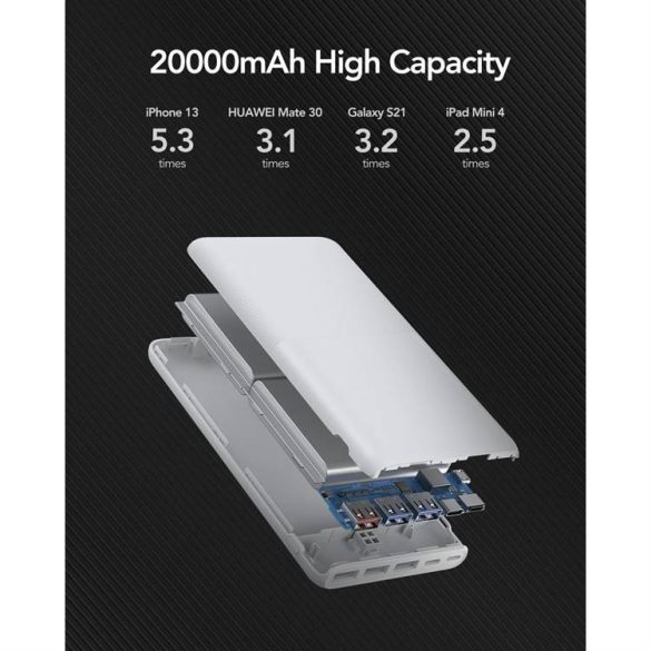 Power Bank VEGER S22 - 20 000mAh LCD gyorstöltő PD20W (W2060)