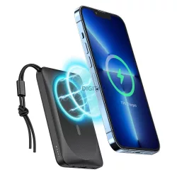   Veger MagOn MagSafe powerbank 10000mAh 2A 20W PD QC3.0 - fekete