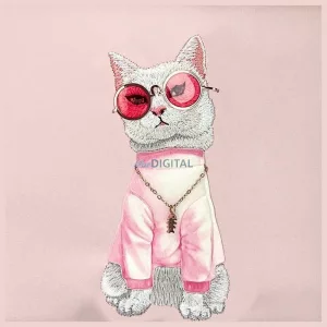NIMMY válltáska GLASSES COOL CAT rózsaszín