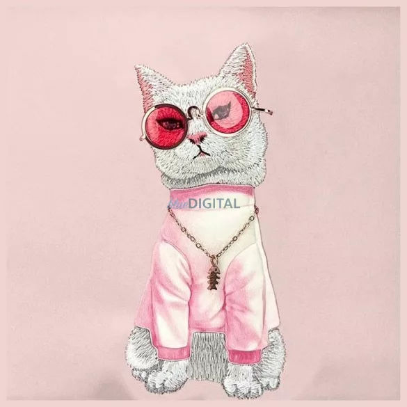 NIMMY válltáska GLASSES COOL CAT rózsaszín