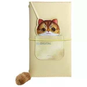 NIMMY 2 az 1-ben jegyzetfüzet + toll szett BIG EYED PET 2.0 Macska, khaki