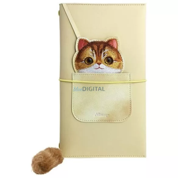 NIMMY 2 az 1-ben jegyzetfüzet + toll szett BIG EYED PET 2.0 Macska, khaki