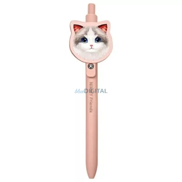 NIMMY 2 az 1-ben jegyzetfüzet + toll szett BIG EYED PET 2.0 Macska, rózsaszín