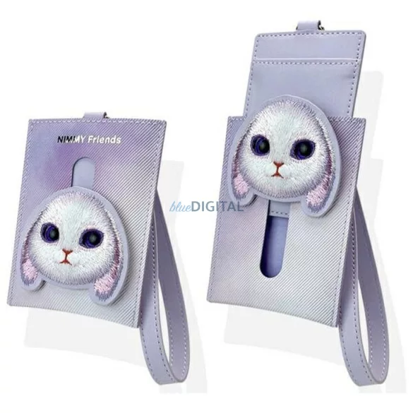 NIMMY 3 az 1-ben készlet: mobiltáska + pénztárcával + GPS-tok BIG EYED PET 2.0 Nyuszi, lila