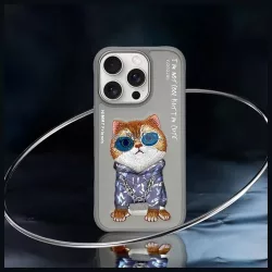 NIMMY „GLASSES COOL CAT” tok iPhone 16 Pro Max, szürke