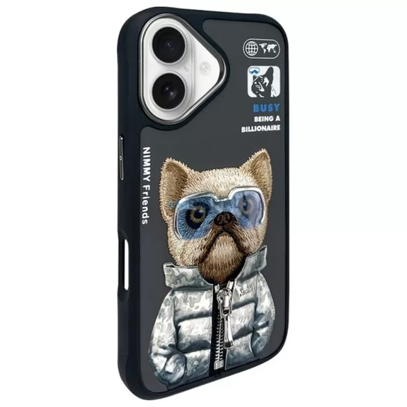 NIMMY COOL&CUTE 2.0 „Dog” tok iPhone 16, fekete