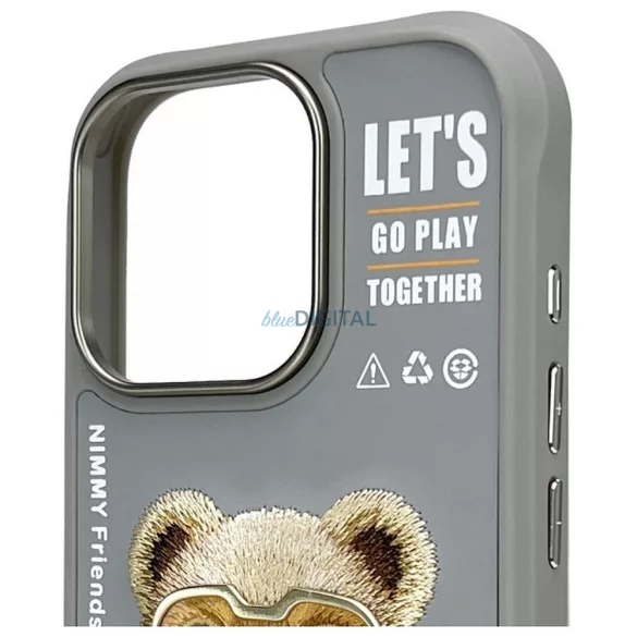 NIMMY COOL&CUTE 2.0 „Bear” tok iPhone 16 Pro, szürke