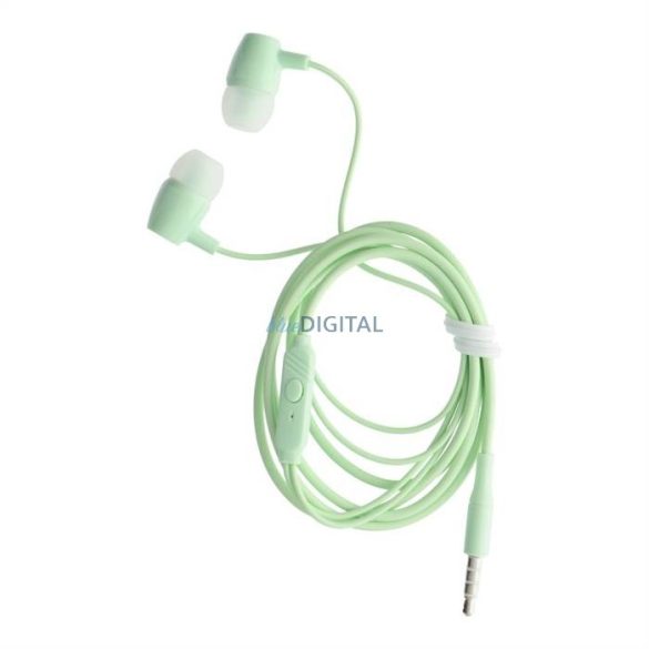 Vezetékes fülhallgató mikro jack 3,5 mm pa-e67 zöld